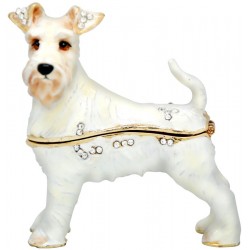 Schnauzer  -White Trinket Box