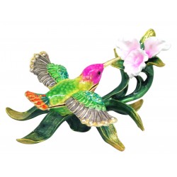 Hummingbird Green Trinket Box