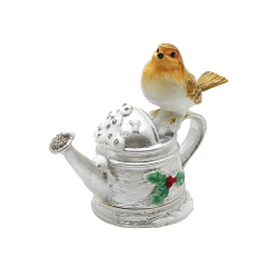 Xmas Robin on Watering Can