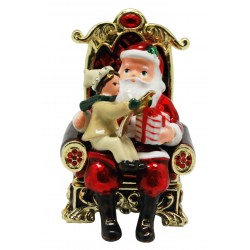 Santa With Kid Trinket Box