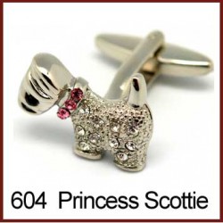 Princess Scottie Dog Cufflinks